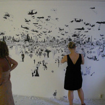 LA MARA 4.0 (2009). Paper cut-outs, dimensions variable. Courtesy the artist. Foto: Wiebke Gronemeyer