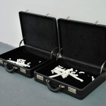 Still Life..., plastic bones and briefcase,  Stian Ådlandsvik and Lutz-Rainer Müller, 2010.  Courtesy the artists and MOT International