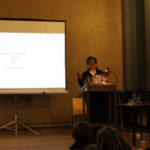 Lecture by Sarat Maharaj. Photo: Kunsthall Oslo